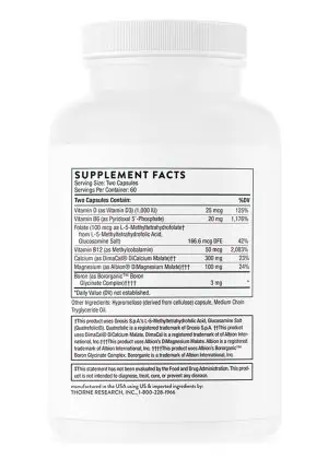 Thorne Oscap (120 Capsules) - Comprehensive bone density supplement with calcium, magnesium, and vitamin D3.