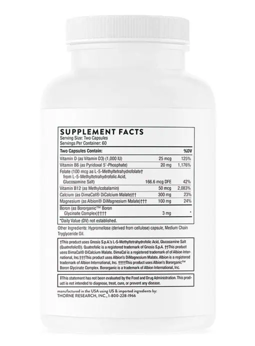 Thorne Oscap (120 Capsules) - Comprehensive bone density supplement with calcium, magnesium, and vitamin D3.
