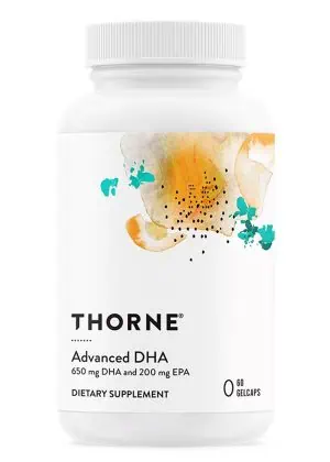 Thorne Advanced DHA (60 Gelcaps) - DHA-dominant omega-3 fish oil supplement for brain, nerve, and eye health.
