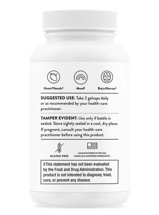 Thorne Advanced DHA (60 Gelcaps) - DHA-dominant omega-3 fish oil supplement for brain, nerve, and eye health.