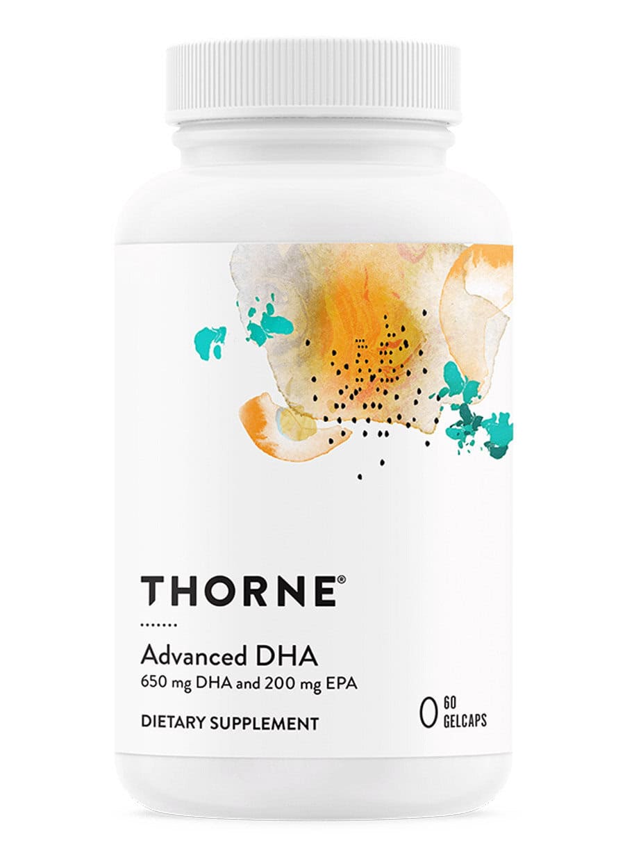 Thorne Advanced DHA (60 Gelcaps) - DHA-dominant omega-3 fish oil supplement for brain, nerve, and eye health.