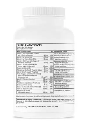 Thorne Extra Nutrients - High-potency multivitamin with healthy aging cofactors for comprehensive nutritional support.