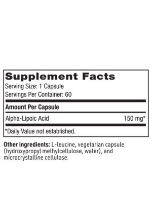 SFI Health Alpha-Lipoic Acid - 150mg ALA antioxidant for glucose metabolism and nerve health.