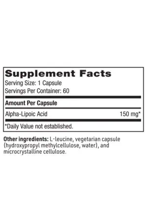 SFI Health Alpha-Lipoic Acid - 150mg ALA antioxidant for glucose metabolism and nerve health.