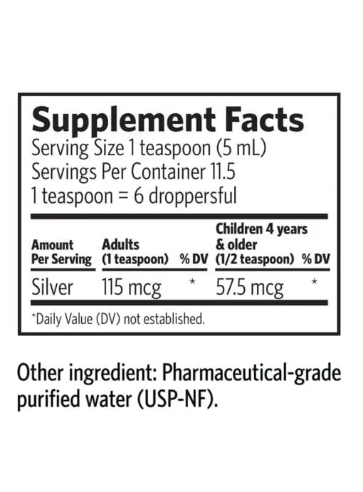 Argentyn 23 Dropper (59 mL) - Professional Bio-Active Silver Hydrosol for daily immune support.