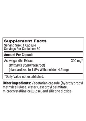 SFI Health Ashwagandha Extract - 300 mg standardized Ashwagandha for stress response and mood support.