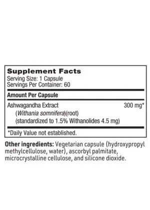 SFI Health Ashwagandha Extract - 300 mg standardized Ashwagandha for stress response and mood support.