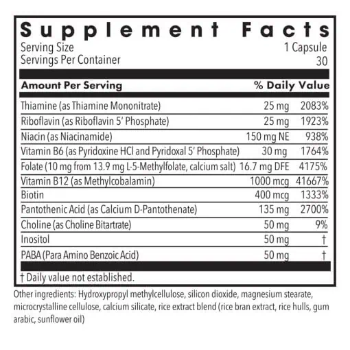 MethylPro B-Complex - A high-potency B-vitamin formula with 10mg of active L-Methylfolate.