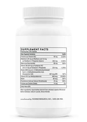 Thorne B-Complex 12 for energy, brain, and nerve support.