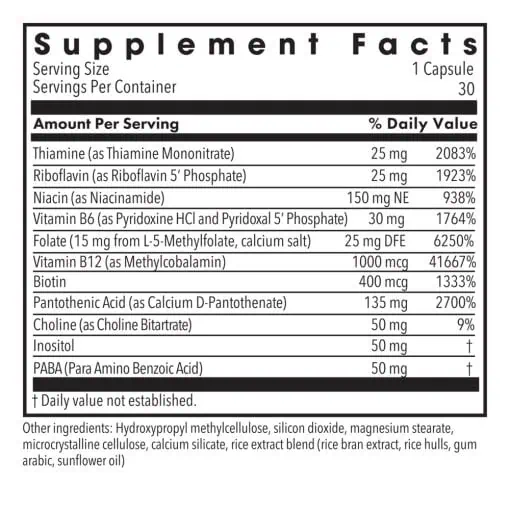 MethylPro B-Complex - A high-potency B-vitamin formula with 15mg of active L-Methylfolate.