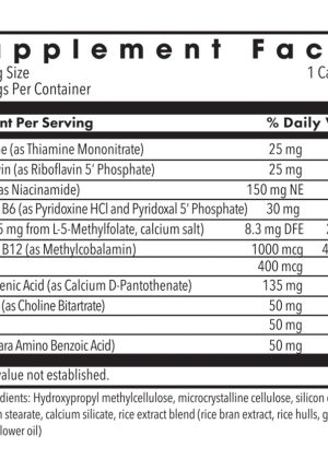 MethylPro B-Complex - A comprehensive B-vitamin formula with 5mg of active L-Methylfolate for energy and mood.