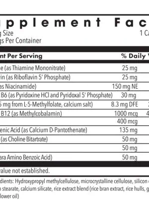 MethylPro B-Complex - A comprehensive B-vitamin formula with 5mg of active L-Methylfolate for energy and mood.