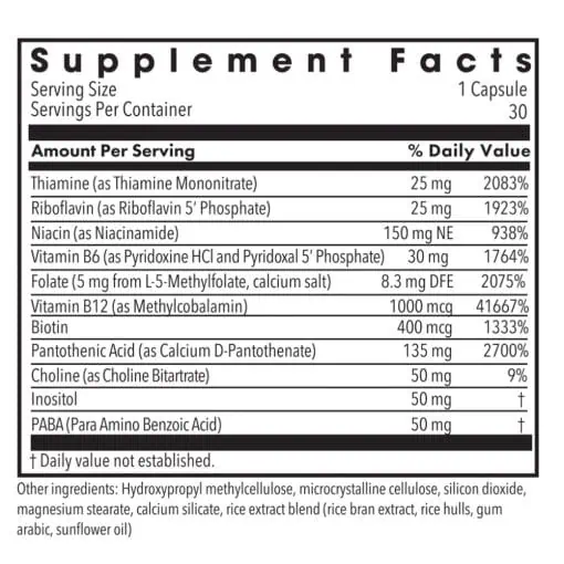 MethylPro B-Complex - A comprehensive B-vitamin formula with 5mg of active L-Methylfolate for energy and mood.