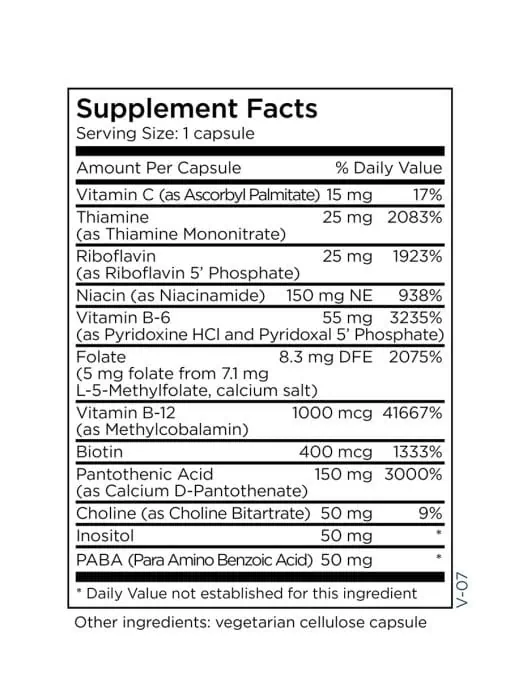 MethylPro B-Complex - A comprehensive B-vitamin formula with 5mg of active L-Methylfolate for energy and mood.