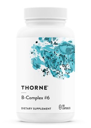 Thorne B-Complex #6 (60 Capsules) - B-vitamin complex with extra B6 and active P-5-P for mood and hormone support.