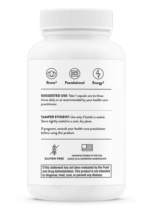 Thorne Basic B Complex (60 Capsules) - active B vitamin supplement for energy, stress, and nerve support.