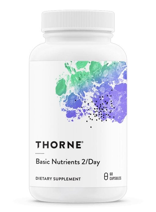 Thorne Basic Nutrients 2/Day (60 Capsules) - Convenient two-a-day multivitamin for foundational health.