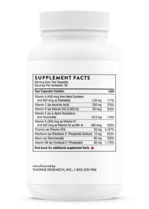 Thorne Basic Nutrients 2/Day (60 Capsules) - Convenient two-a-day multivitamin for foundational health.