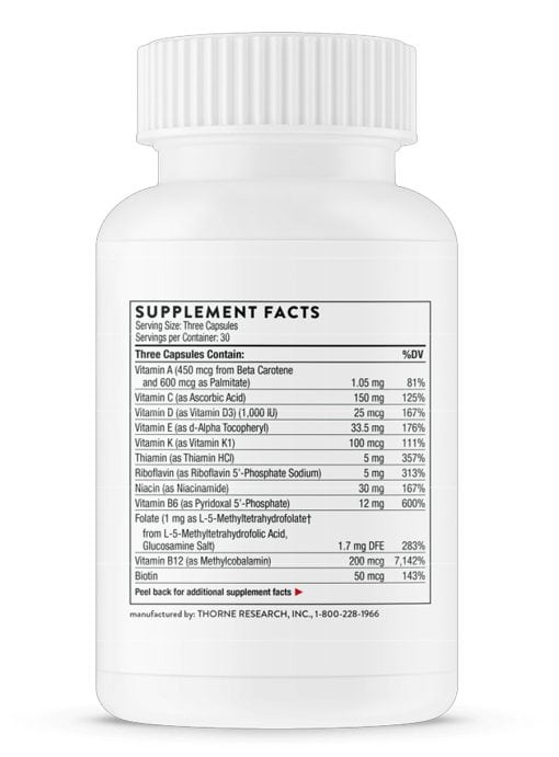 Thorne Basic Prenatal - A comprehensive prenatal vitamin with active folate and gentle iron.