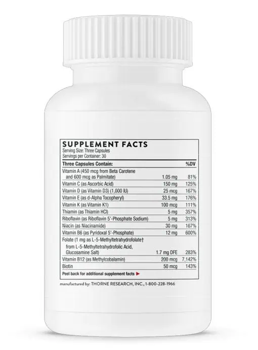 Thorne Basic Prenatal - A comprehensive prenatal vitamin with active folate and gentle iron.