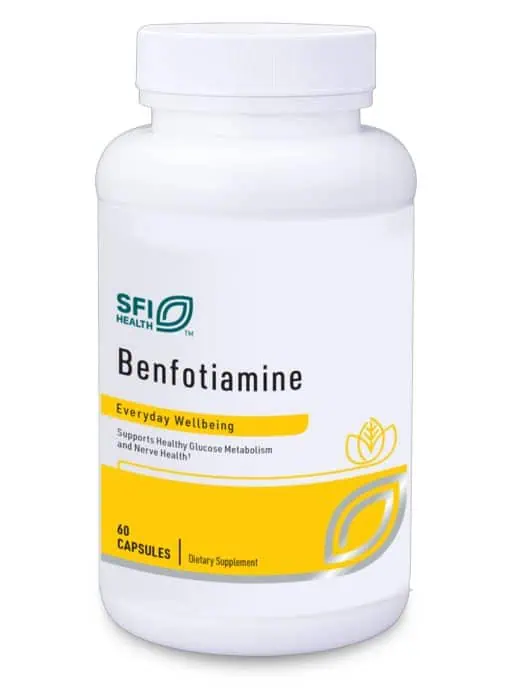 SFI Health Benfotiamine - Bioavailable, fat-soluble vitamin B1 for blood sugar and nerve support.