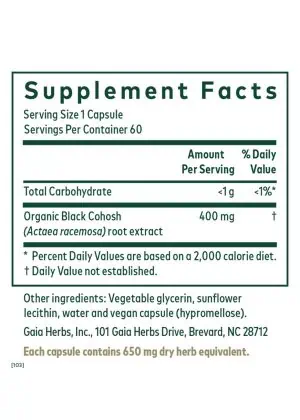 Black Cohosh - A full spectrum root extract to support a woman's body during natural hormonal transitions.