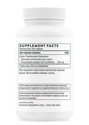 Thorne Boswellia Phytosome - A highly absorbable boswellia extract for joint, respiratory, and GI support.