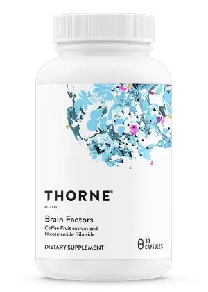 Thorne Brain Factors - Nootropic supplement with coffee fruit extract and nicotinamide riboside for cognitive health.