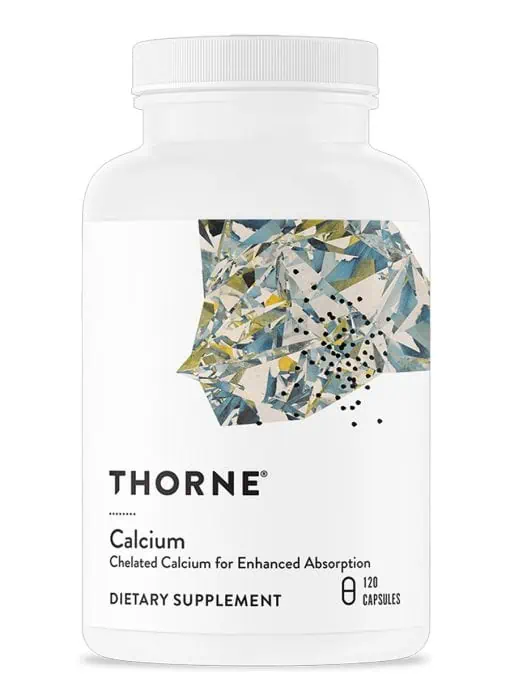 Thorne DiCalcium Malate (120 Capsules) - 250mg highly absorbable calcium supplement for bone support.