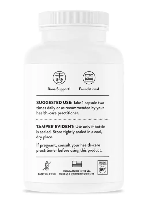 Thorne DiCalcium Malate (120 Capsules) - 250mg highly absorbable calcium supplement for bone support.