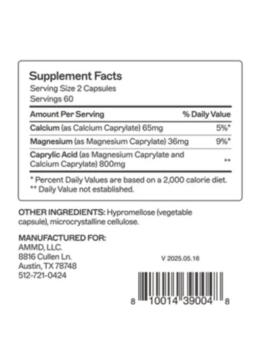 Caprylic Acid Supports healthy digestion and intestinal balance