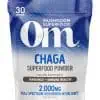 Om Organic Chaga Mushroom Powder - A superfood powder for antioxidant and immune support.