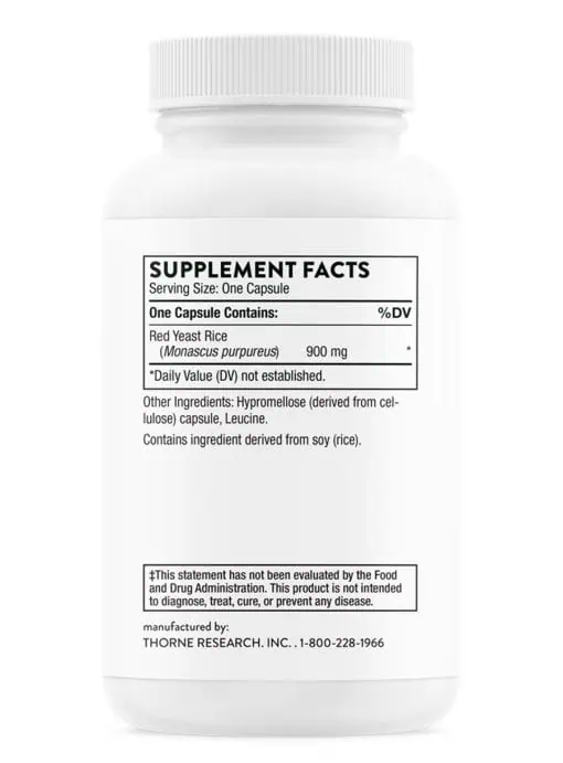 Thorne Choleast-900 - A high-potency red yeast rice supplement for healthy cholesterol support.