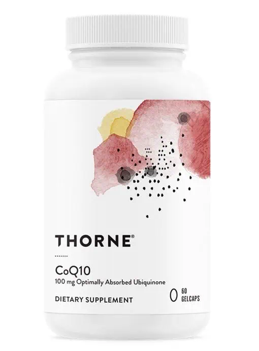 Thorne Q-Best 100 - A 100mg Coenzyme Q10 supplement for heart health, energy, and antioxidant support.