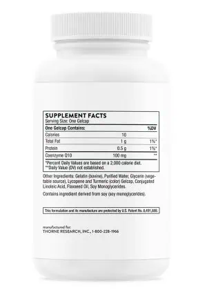 Thorne Q-Best 100 - A 100mg Coenzyme Q10 supplement for heart health, energy, and antioxidant support.