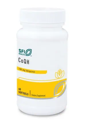 SFI Health CoQH - 100mg of ubiquinol, the active form of CoQ10, for antioxidant support.