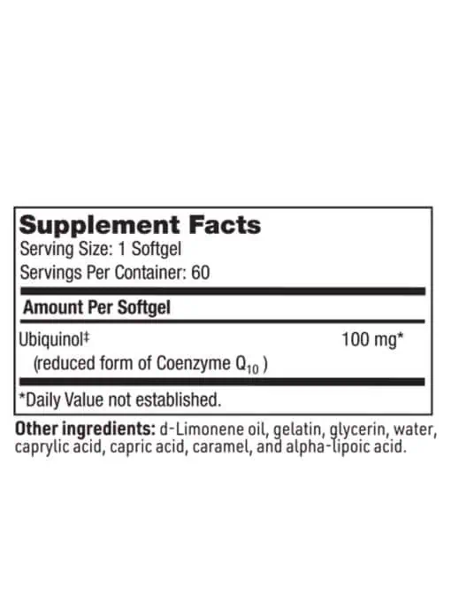SFI Health CoQH - 100mg of ubiquinol, the active form of CoQ10, for antioxidant support.