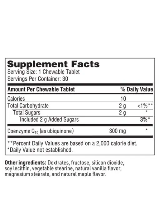SFI Health Coenzyme Q10 - 300 mg chewable CoQ10 supplement for heart health and cellular energy.