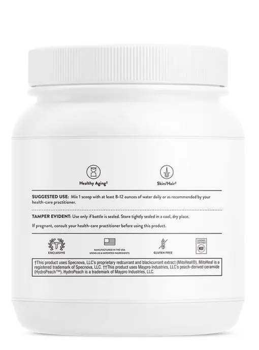 Thorne Collagen Plus - A collagen powder with ceramides, NR, and antioxidants for skin, hair, and nail health.