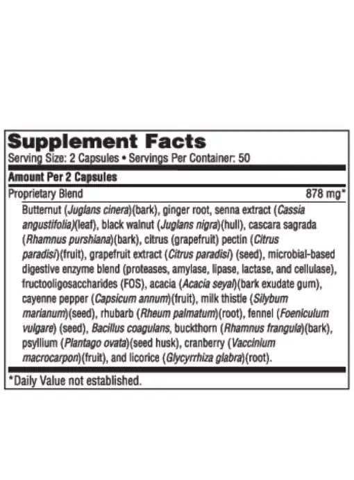 Colon Cleanse - A synergistic blend of botanicals and enzymes for gentle colon detoxification and regularity.