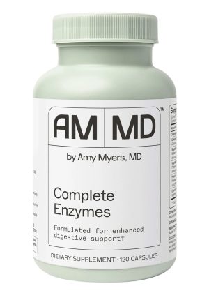 Complete Enzymes Broad-spectrum enzyme blend that helps break down gluten, proteins, carbs, sugars, fats, and more
