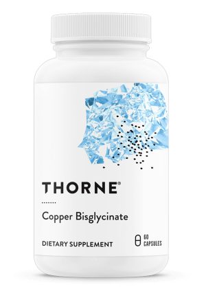 Thorne Copper Bisglycinate - Highly absorbable chelated copper supplement for heart, skin, and bone health.