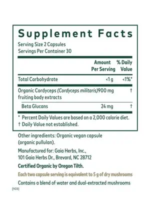 Cordyceps Mushroom - Adaptogenic supplement for energy, endurance, and stamina.