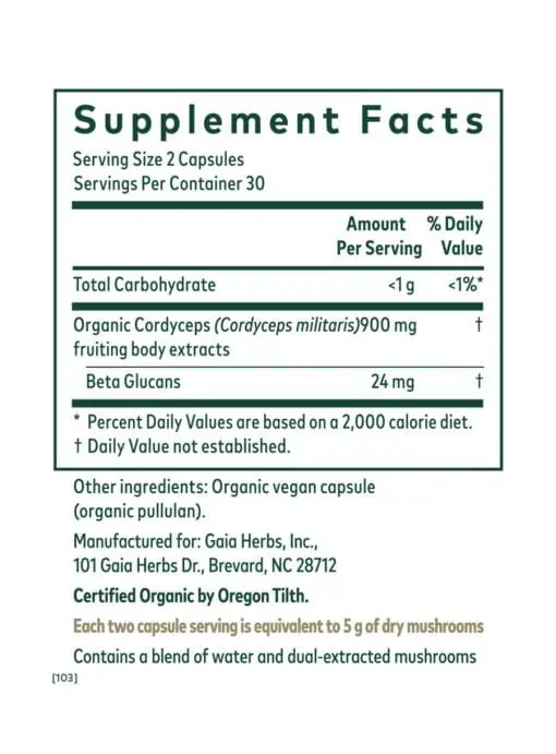 Cordyceps Mushroom - Adaptogenic supplement for energy, endurance, and stamina.