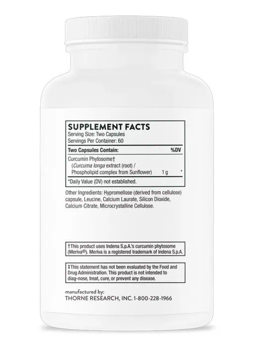 Curcumin Phytosome Well-absorbed curcumin support for joint stiffness, muscle soreness, and a healthy inflammatory response