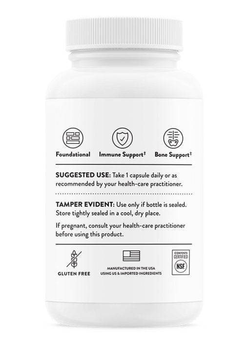 Thorne D-10,000 (60 Capsules) - Vitamin D3 10000 IU supplement for clinical-level immune and bone support.