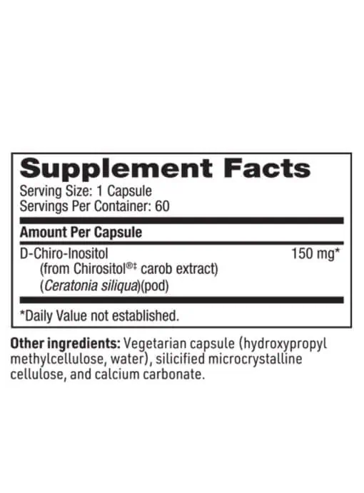 D-Chiro-Inositol - from Chirositol carob extract to support insulin function and glucose metabolism.