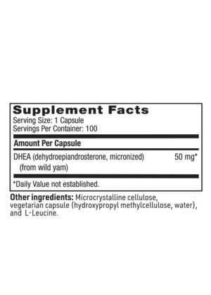 DHEA 50mg - Micronized dehydroepiandrosterone for adrenal, immune, and emotional wellbeing support.