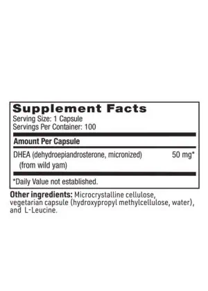 DHEA 50mg - Micronized dehydroepiandrosterone for adrenal, immune, and emotional wellbeing support.