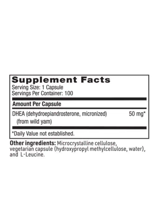 DHEA 50mg - Micronized dehydroepiandrosterone for adrenal, immune, and emotional wellbeing support.